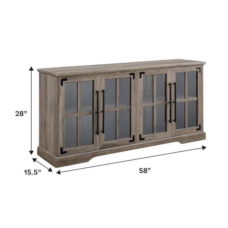 Meuble TV rustique 4 portes de 58 po