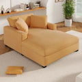 Chaise longue jaune 53,5 avec pieds en bois