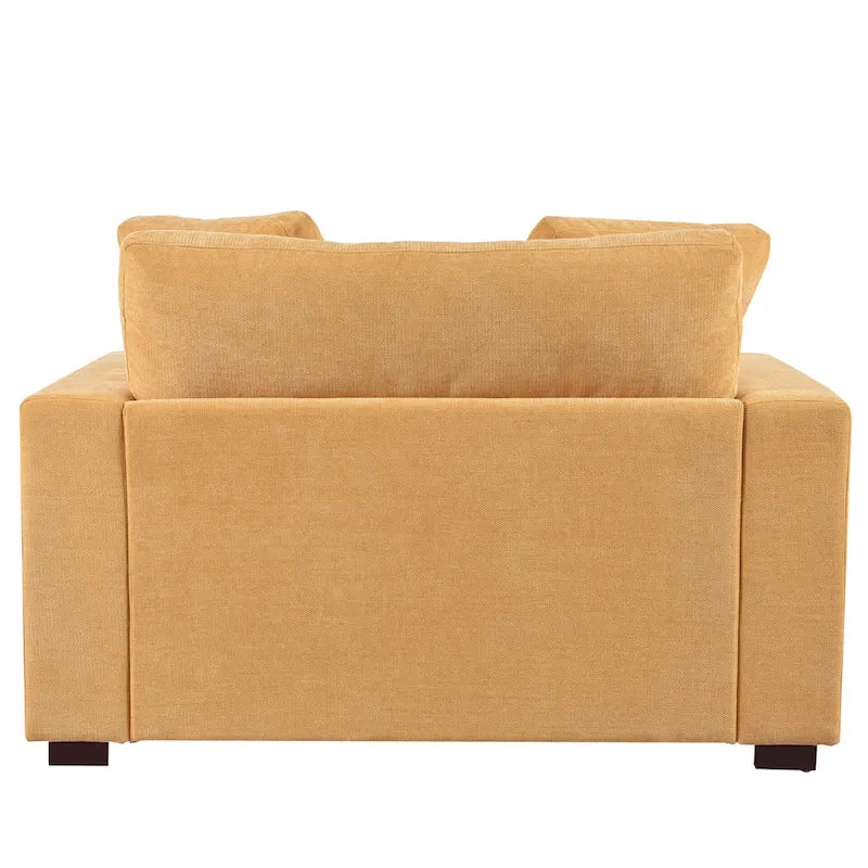 Chaise longue jaune 53,5 avec pieds en bois