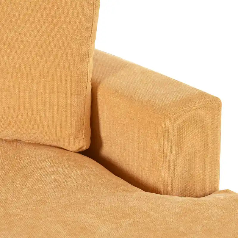 Chaise longue jaune 53,5 avec pieds en bois