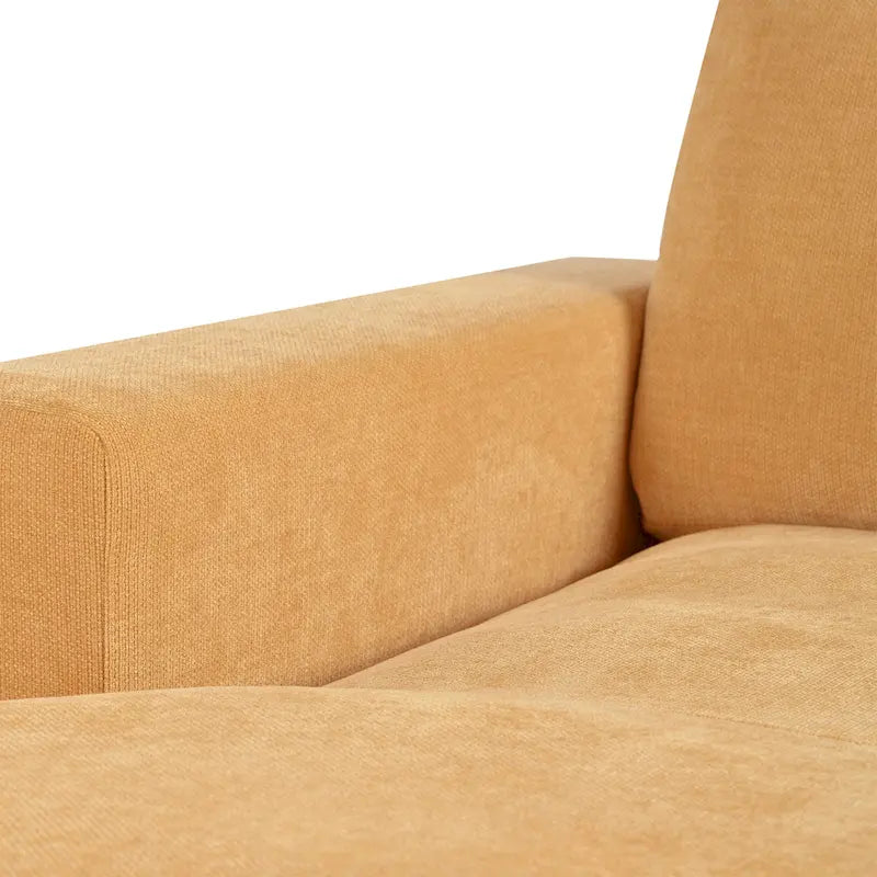 Chaise longue jaune 53,5 avec pieds en bois