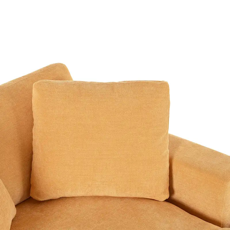 Chaise longue jaune 53,5 avec pieds en bois