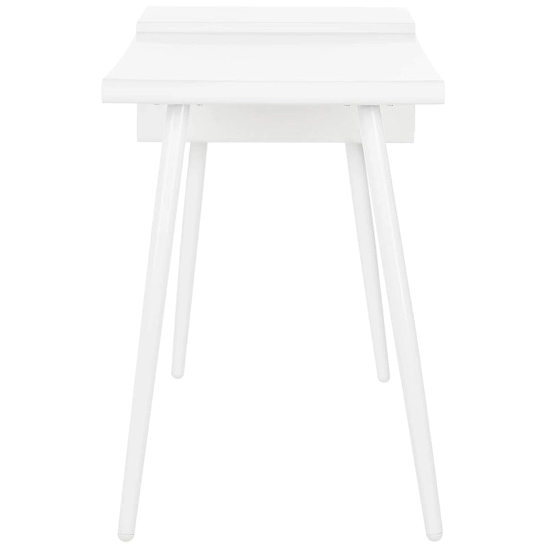 Bureau scandinave blanc à deux tiroirs du milieu du siècle