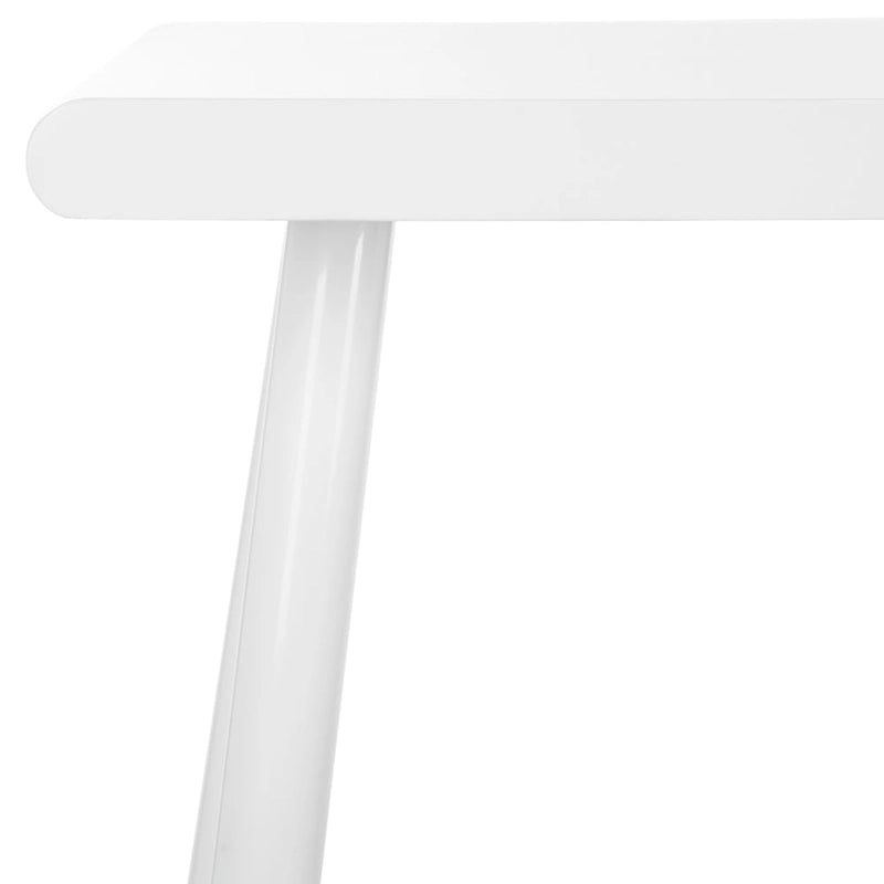 Bureau scandinave blanc à deux tiroirs du milieu du siècle