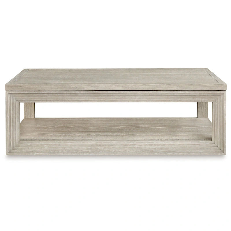 Table basse relevable, rangement dissimulé, 54 pouces gris délavé