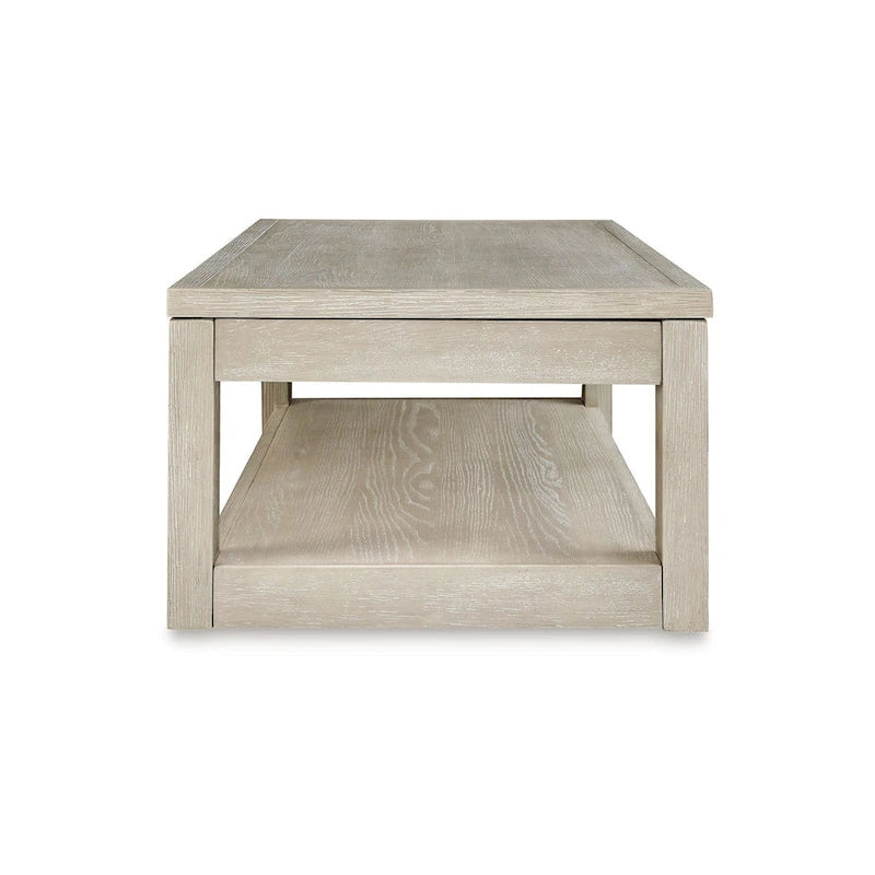 Table basse relevable, rangement dissimulé, 54 pouces gris délavé