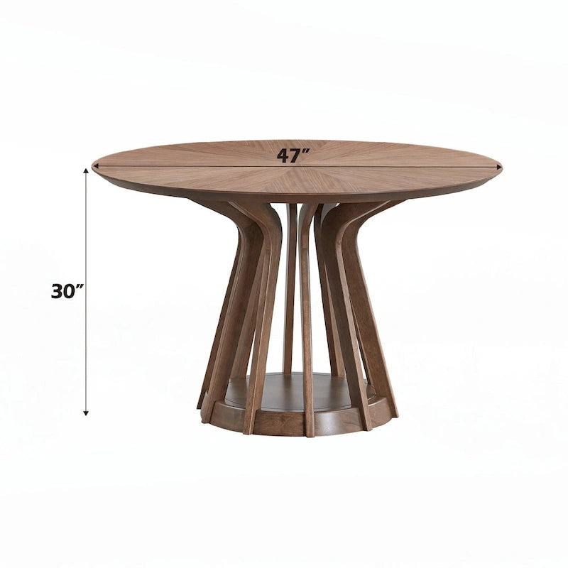 Table à manger ronde au fini noyer