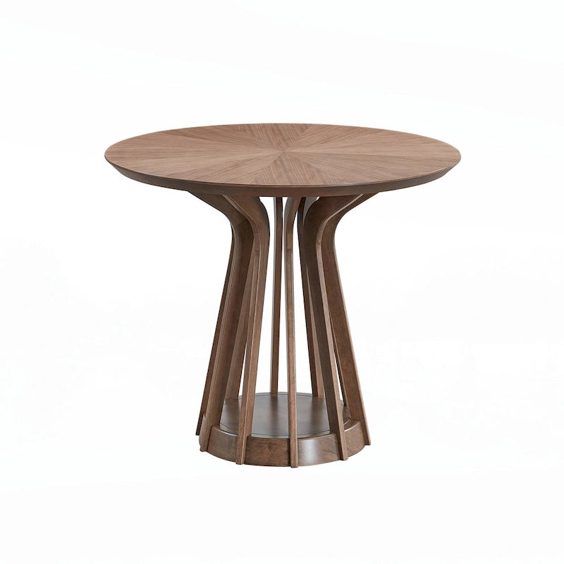 Table à manger ronde au fini noyer