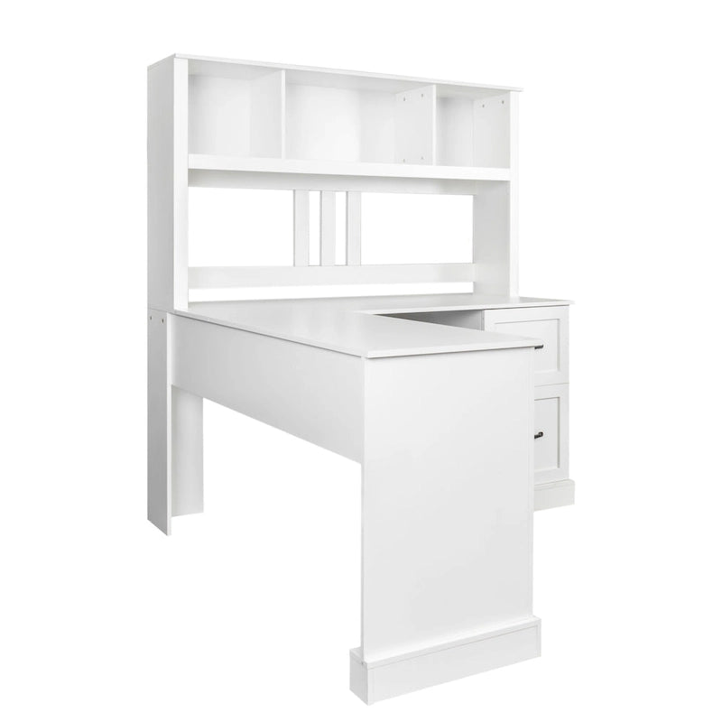 Bureau d'ordinateur moderne avec rangement à 2 niveaux, grands tiroirs et surface imperméable pour le bureau à domicile, le bureau ou le salon