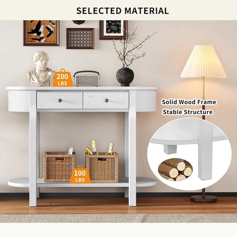Console vintage, Table d'appoint brillante pour entrée et salon