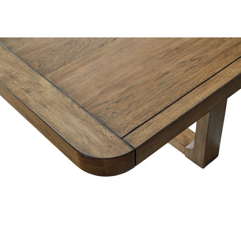 Table de salle à manger, plateau extensible de 84 à 108 pouces, bois marron style ferme