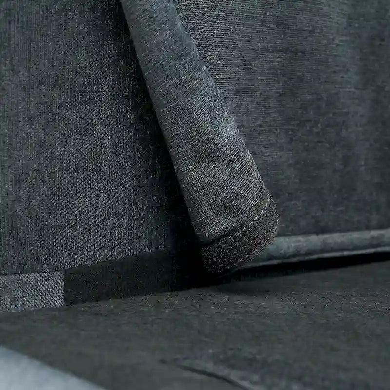 Canapé d'angle 4 places gris 107.87 avec coussins amovibles, pouf mobile et sac de rangement pour accoudoir