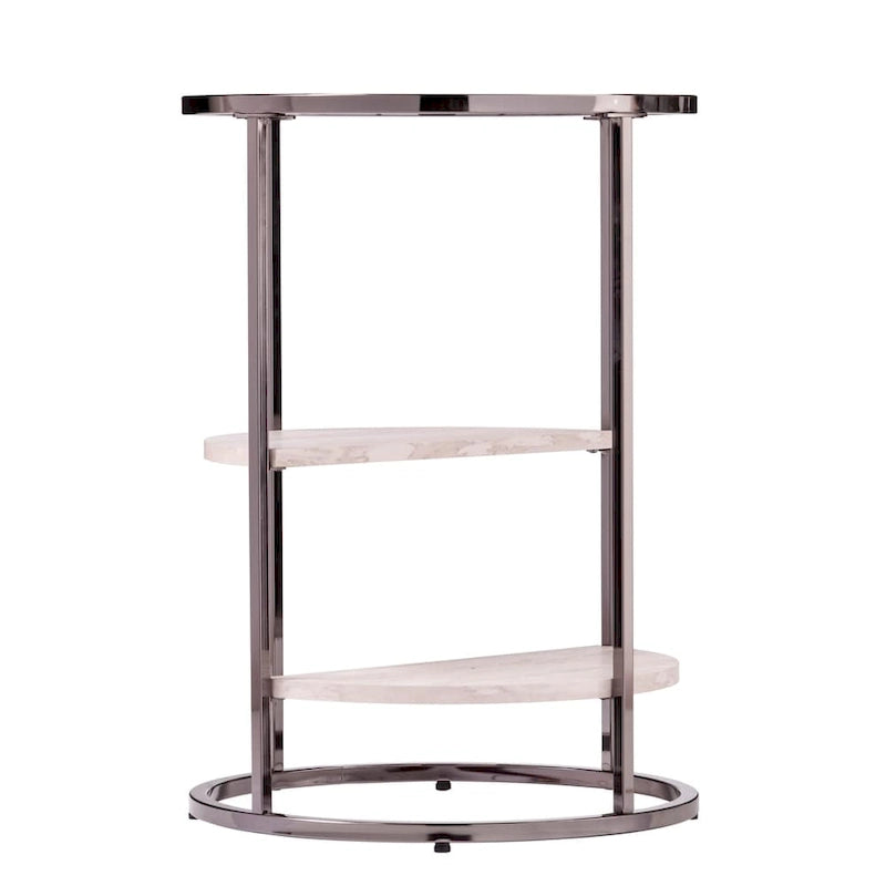 Table d'appoint ronde avec plateau imitation pierre