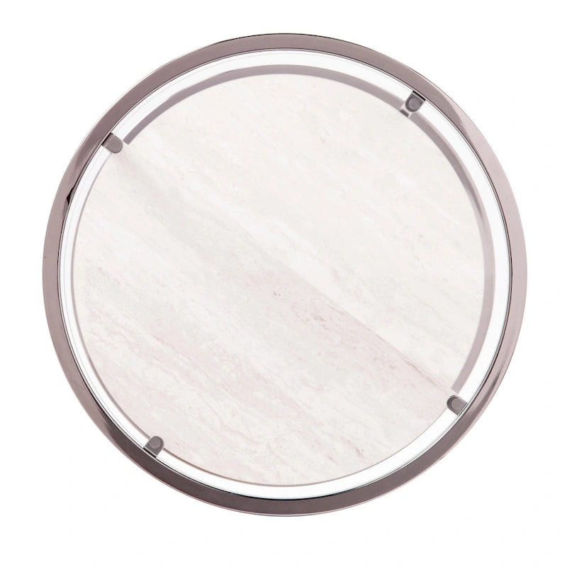 Table d'appoint ronde avec plateau imitation pierre