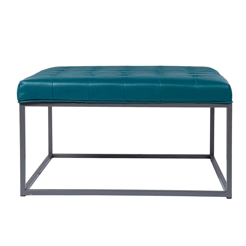 Pouffe capitonné en similicuir