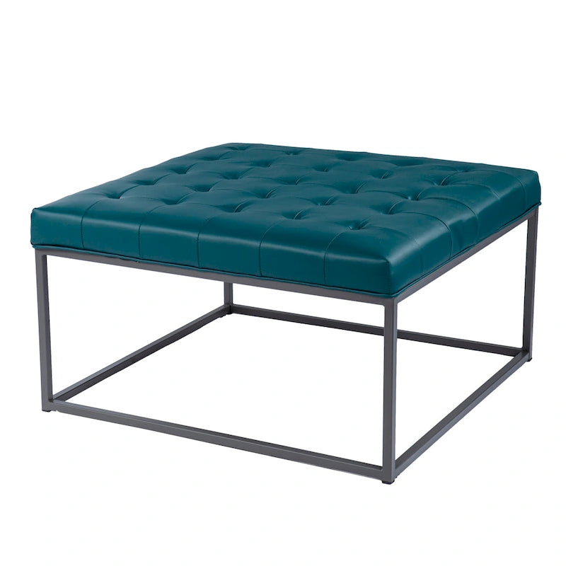 Pouffe capitonné en similicuir