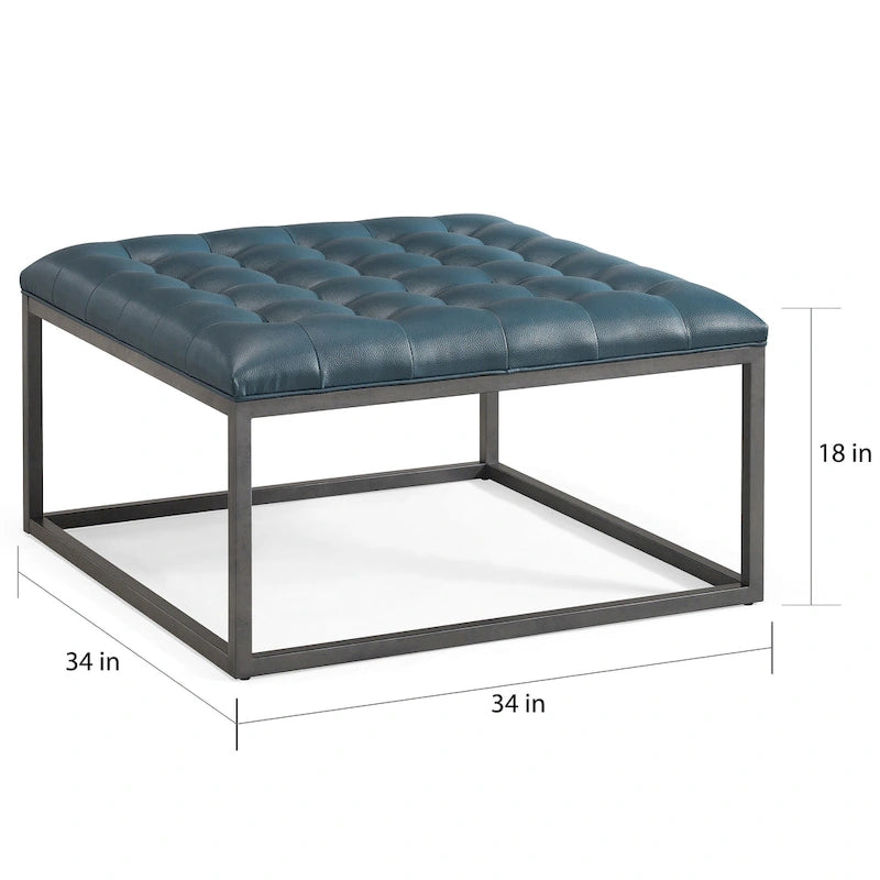 Pouffe capitonné en similicuir