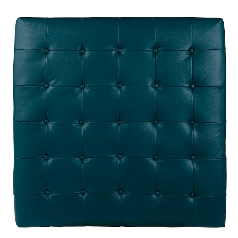 Pouffe capitonné en similicuir