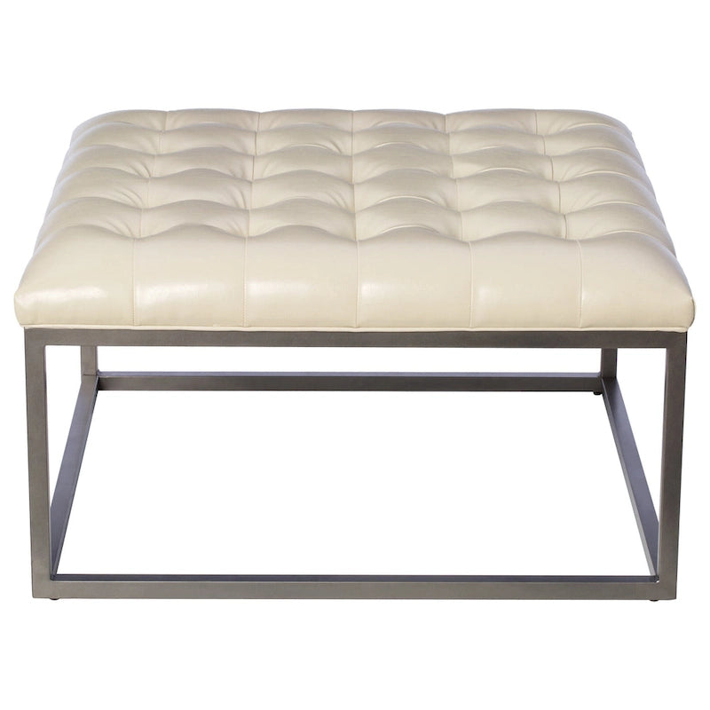 Pouffe capitonné en similicuir