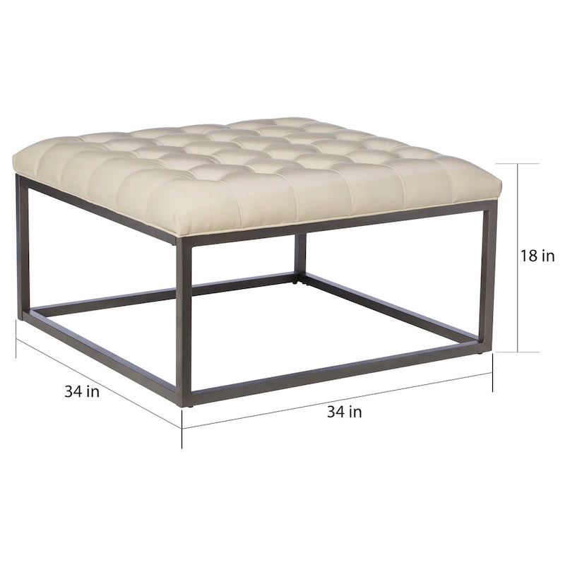 Pouffe capitonné en similicuir
