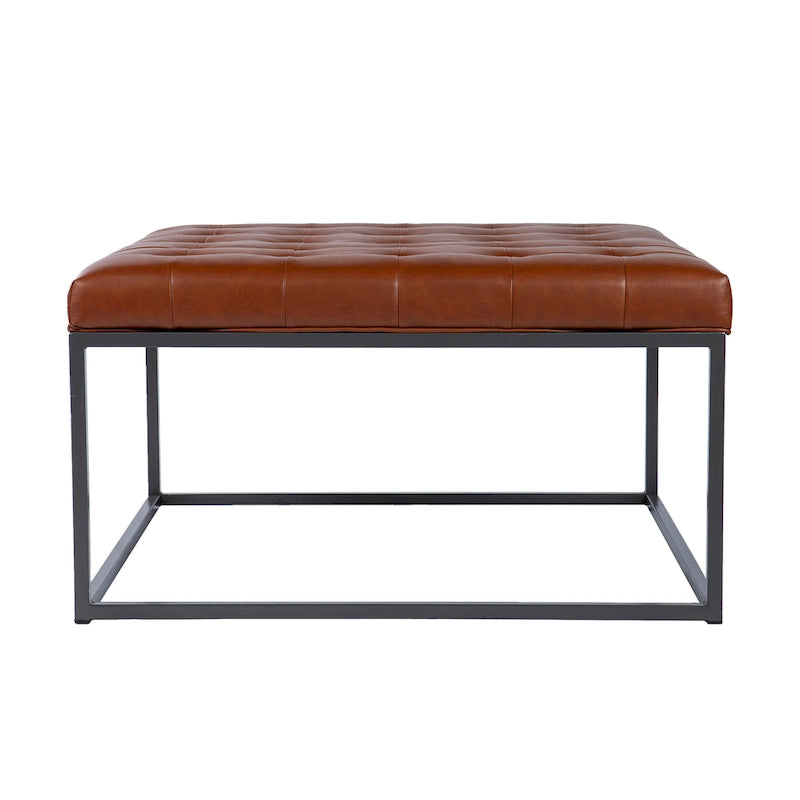 Pouffe capitonné en similicuir
