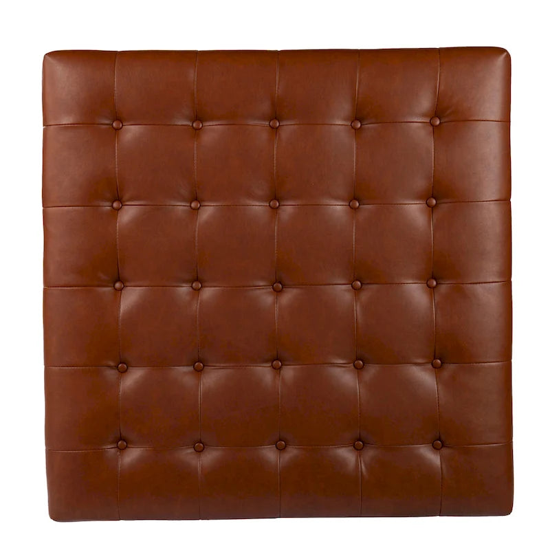 Pouffe capitonné en similicuir