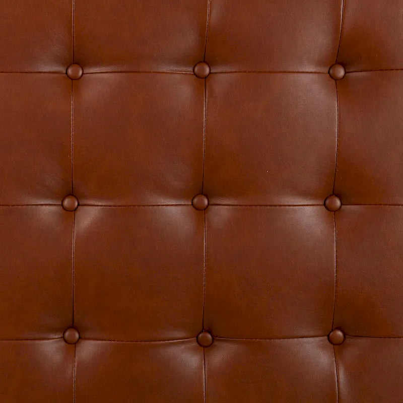 Pouffe capitonné en similicuir