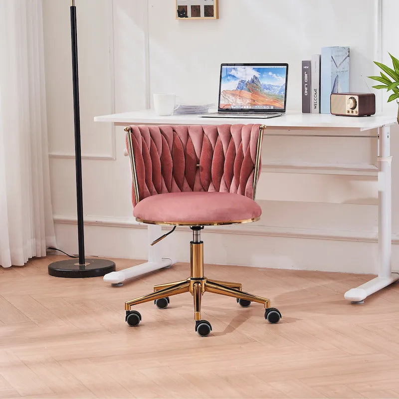 Fauteuils de bureau ergonomiques rembourrés avec roulettes pivotantes réglables