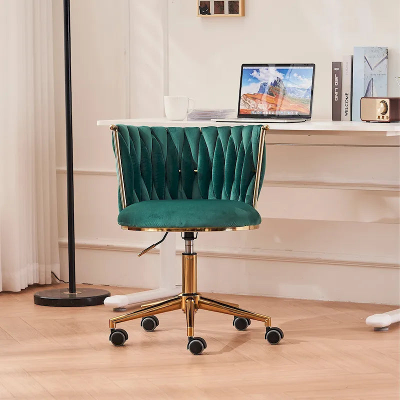 Fauteuils de bureau ergonomiques rembourrés avec roulettes pivotantes réglables
