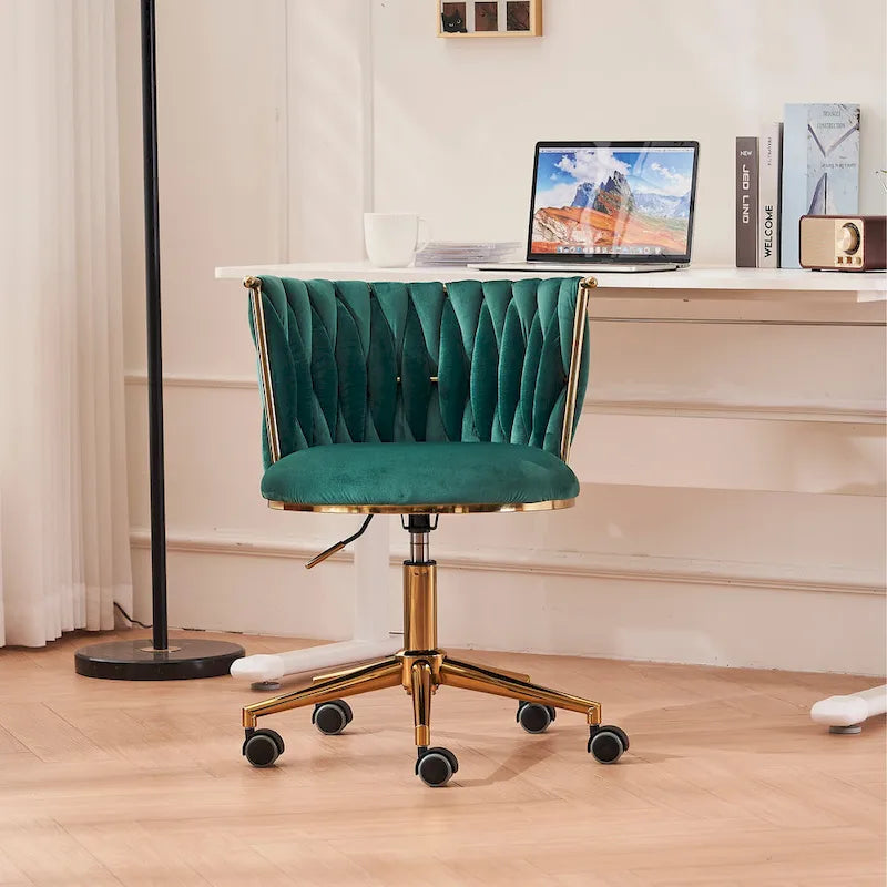 Fauteuils de bureau ergonomiques rembourrés avec roulettes pivotantes réglables