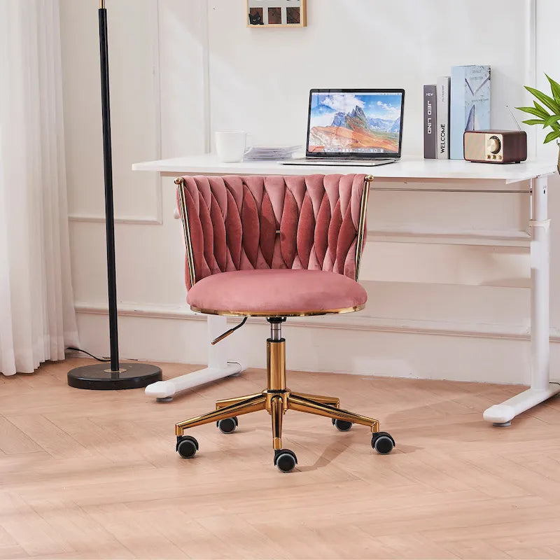Fauteuils de bureau ergonomiques rembourrés avec roulettes pivotantes réglables