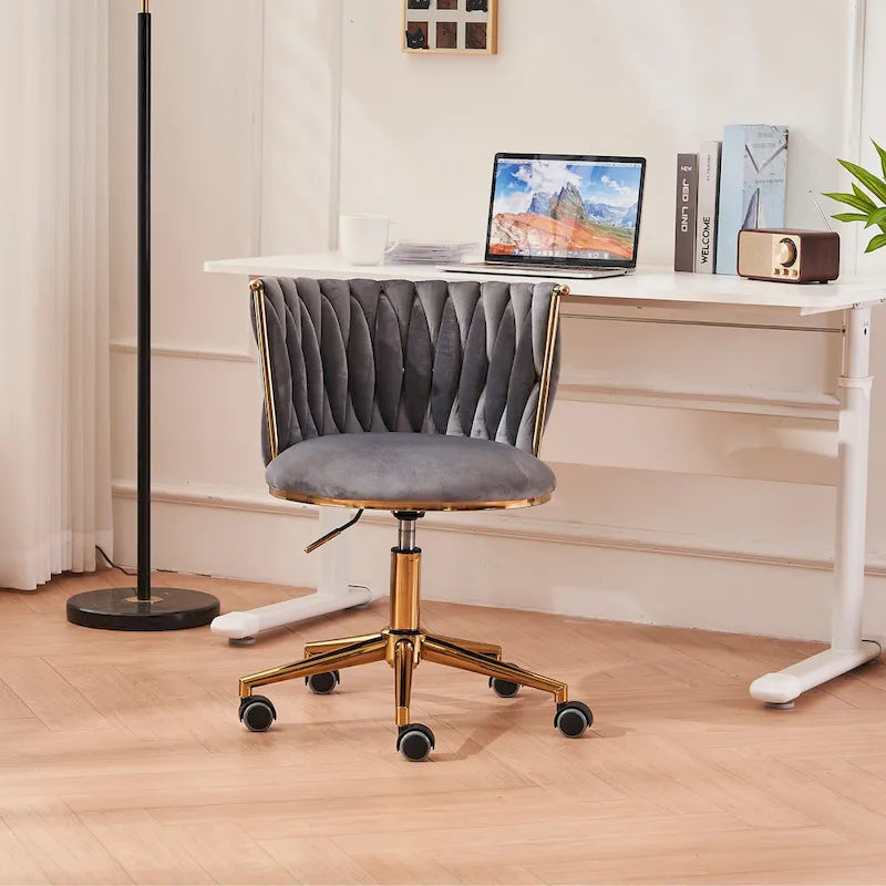 Fauteuils de bureau ergonomiques rembourrés avec roulettes pivotantes réglables