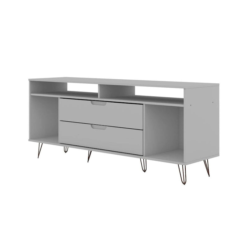 Meuble TV console Manhattan Comfort Rockefeller 62,99 po à pieds en métal
