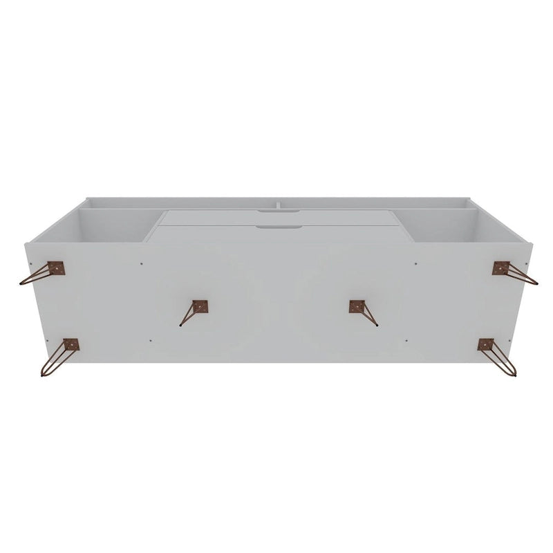Meuble TV console Manhattan Comfort Rockefeller 62,99 po à pieds en métal