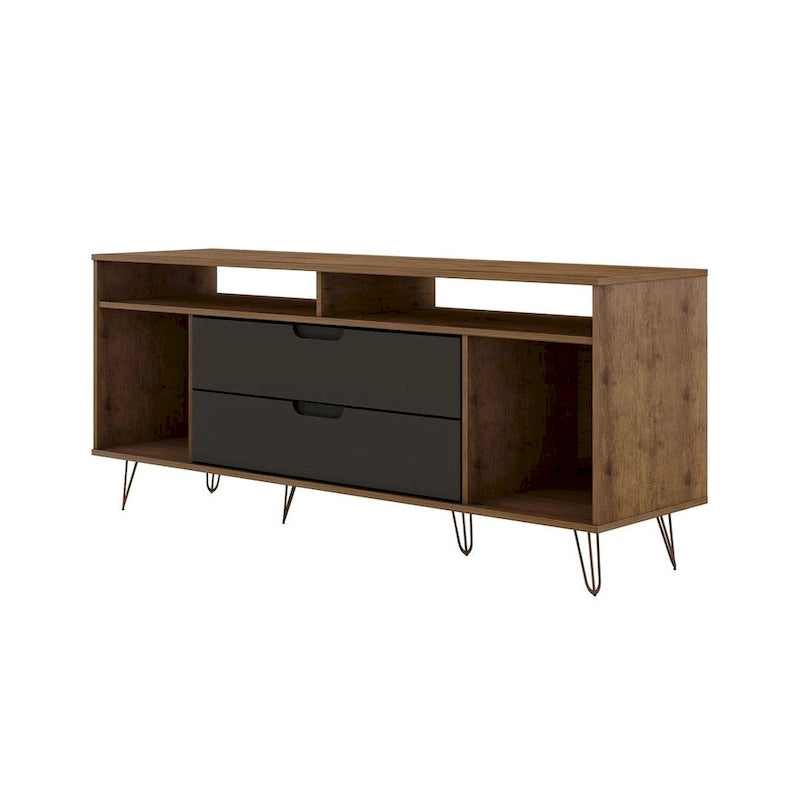 Meuble TV console Manhattan Comfort Rockefeller 62,99 po à pieds en métal