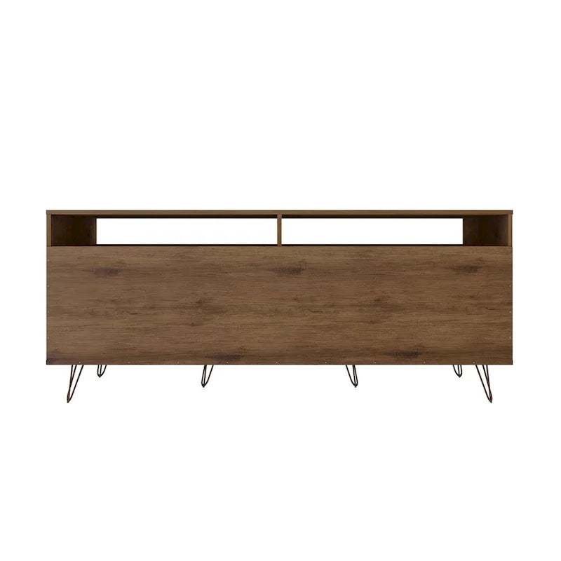 Meuble TV console Manhattan Comfort Rockefeller 62,99 po à pieds en métal