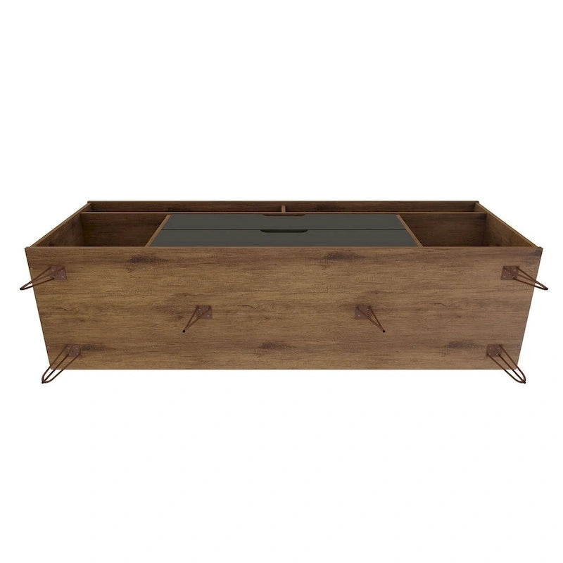 Meuble TV console Manhattan Comfort Rockefeller 62,99 po à pieds en métal