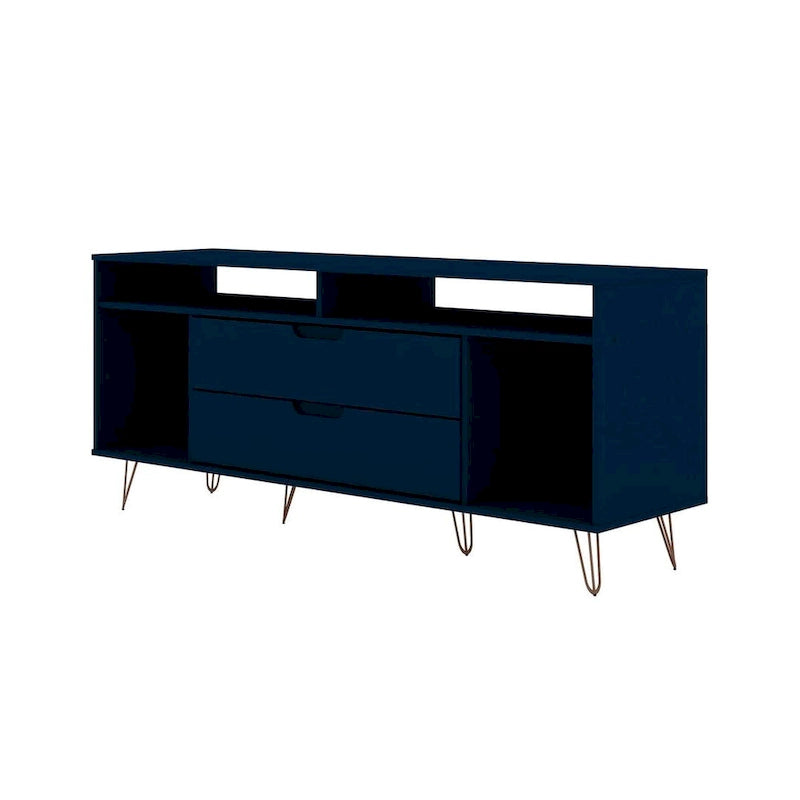 Meuble TV console Manhattan Comfort Rockefeller 62,99 po à pieds en métal