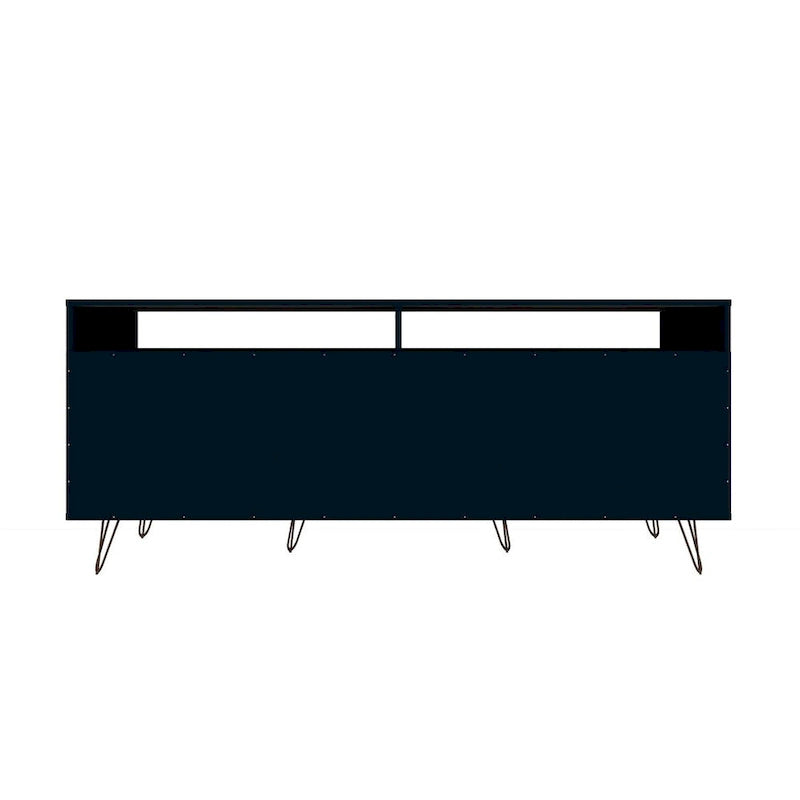 Meuble TV console Manhattan Comfort Rockefeller 62,99 po à pieds en métal