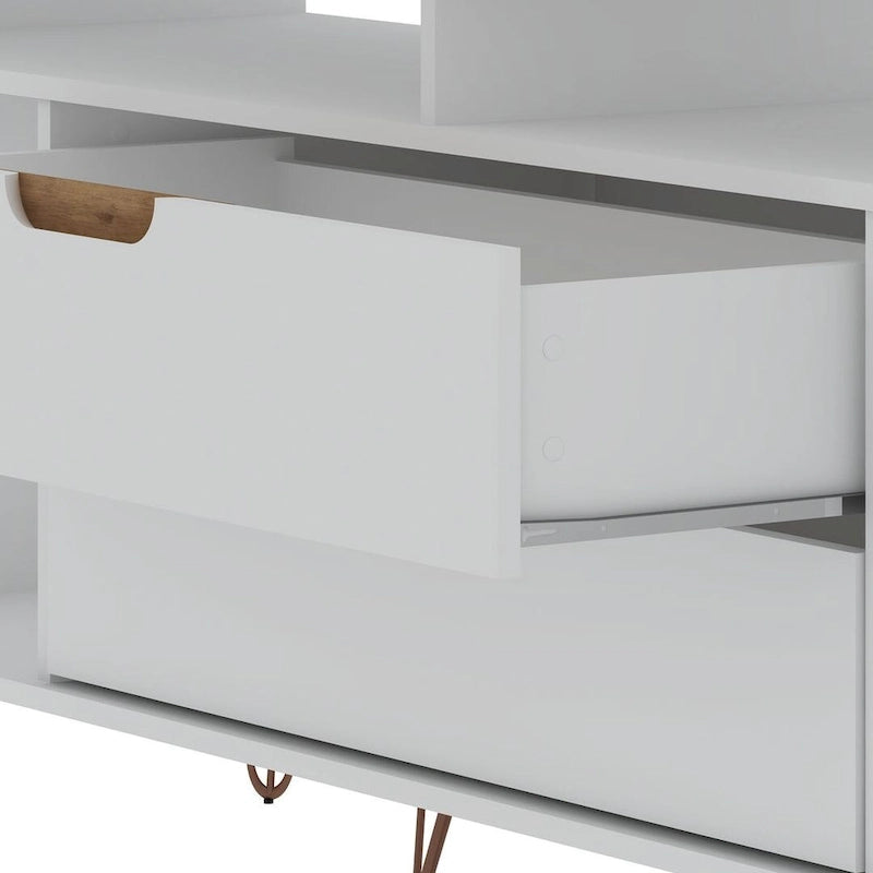 Meuble TV console Manhattan Comfort Rockefeller 62,99 po à pieds en métal
