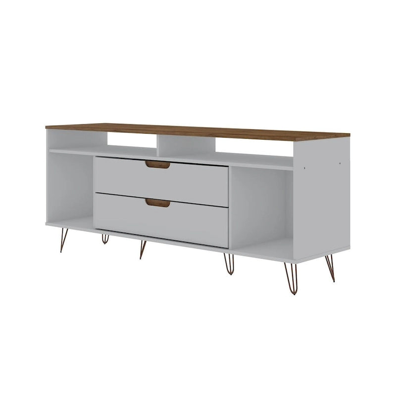 Meuble TV console Manhattan Comfort Rockefeller 62,99 po à pieds en métal