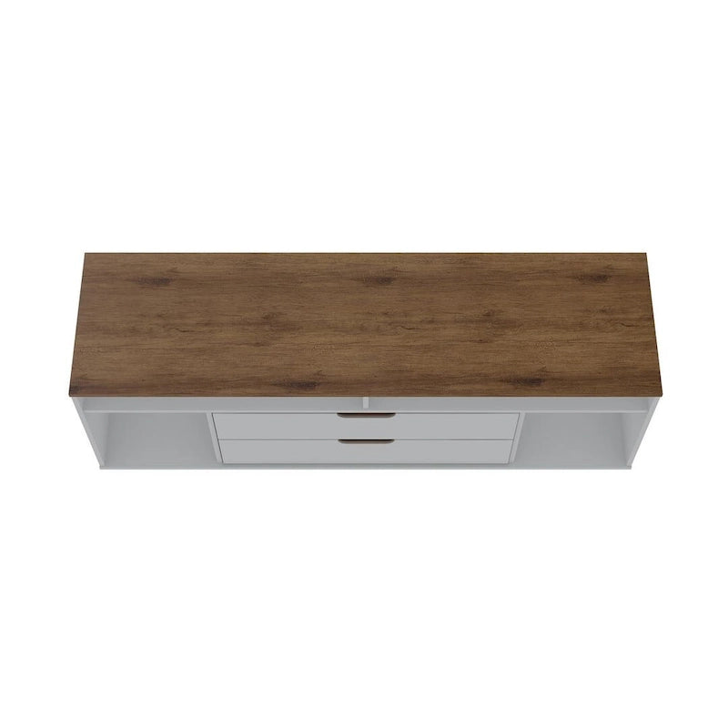 Meuble TV console Manhattan Comfort Rockefeller 62,99 po à pieds en métal
