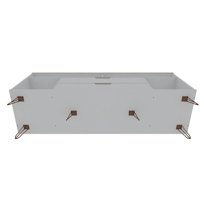 Meuble TV console Manhattan Comfort Rockefeller 62,99 po à pieds en métal