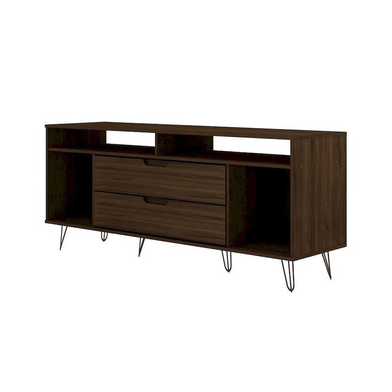 Meuble TV console Manhattan Comfort Rockefeller 62,99 po à pieds en métal