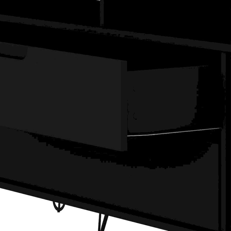 Meuble TV console Manhattan Comfort Rockefeller 62,99 po à pieds en métal