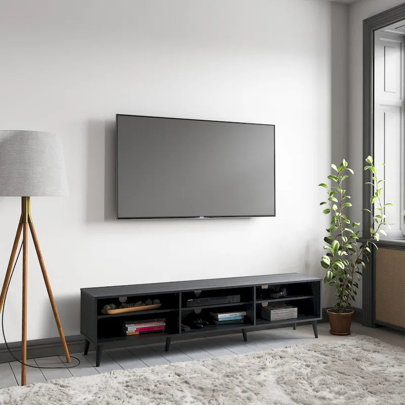 Meuble TV Cole avec étagères ouvertes, téléviseurs jusqu'à 85 po - N/A
