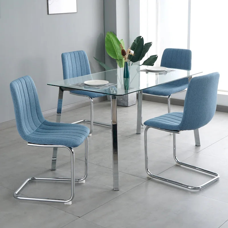 Lot de 4 chaises de salle à manger modernes avec pieds en métal