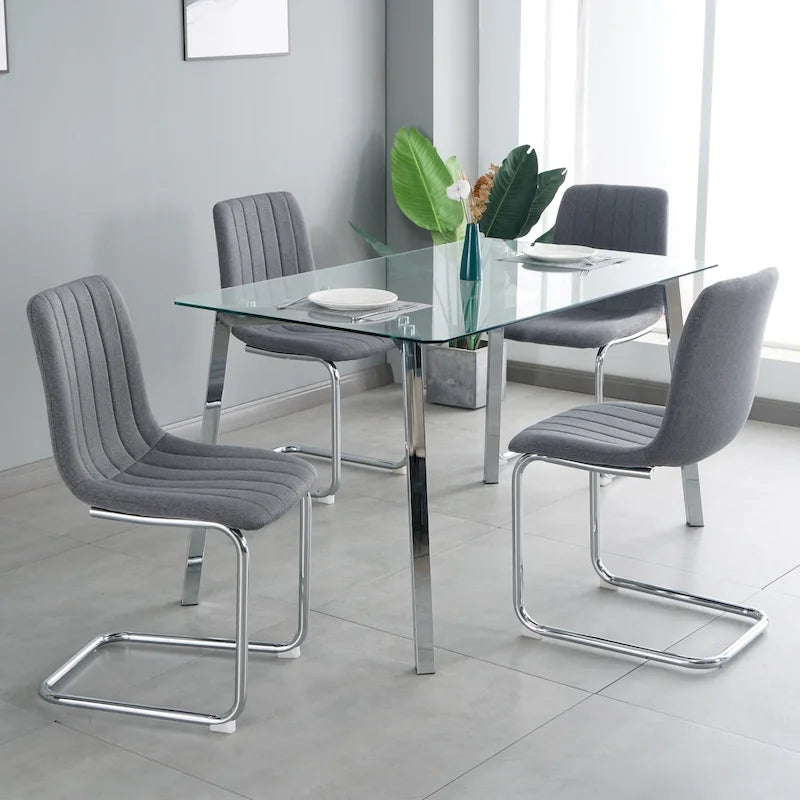 Lot de 4 chaises de salle à manger modernes avec pieds en métal