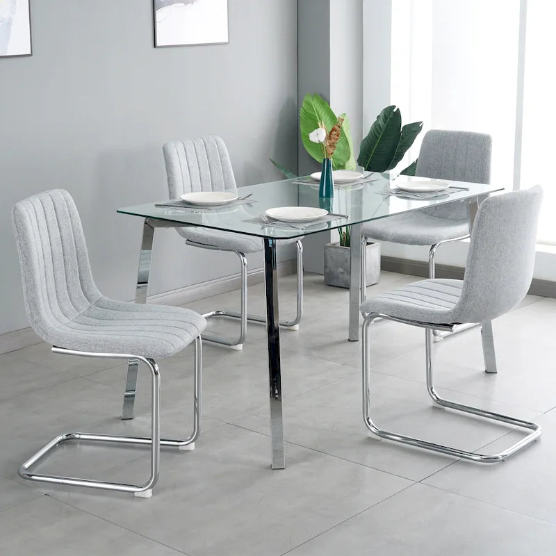 Lot de 4 chaises de salle à manger modernes avec pieds en métal