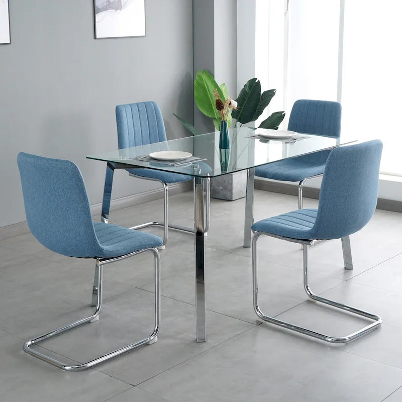 Lot de 4 chaises de salle à manger modernes avec pieds en métal